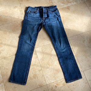 Abercrombie & Fitch Blue Slim Straight-Fit Jeans